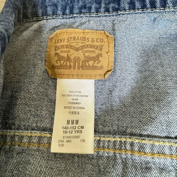 Levi's Kids Denim Trucker Jacket  Size M 10-12 years Blue - Picture 3 of 16
